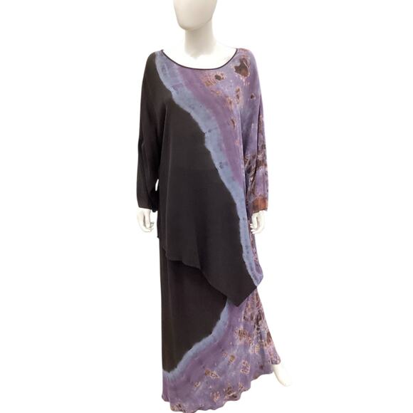 Vintage Carole Dolighan Set Women’s Size XL Long Skirt+Asymmetrical Top Tye Dyed - Picture 1 of 10